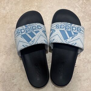 adidas Originals Blue and White Slide Sandals